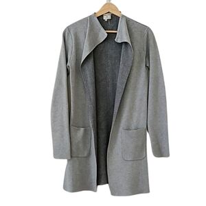 Athleisure & Sion Open Front Cotton Blend Cardigan Jacket - Gray Size S